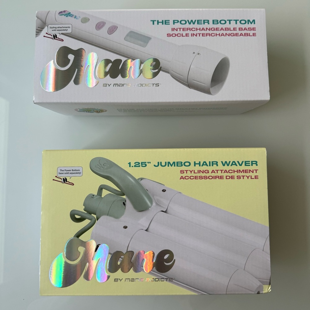 NEW - Mane Power Bottom & 1.25” Jumbo Triple Barrel Hair Waver Curling Iron